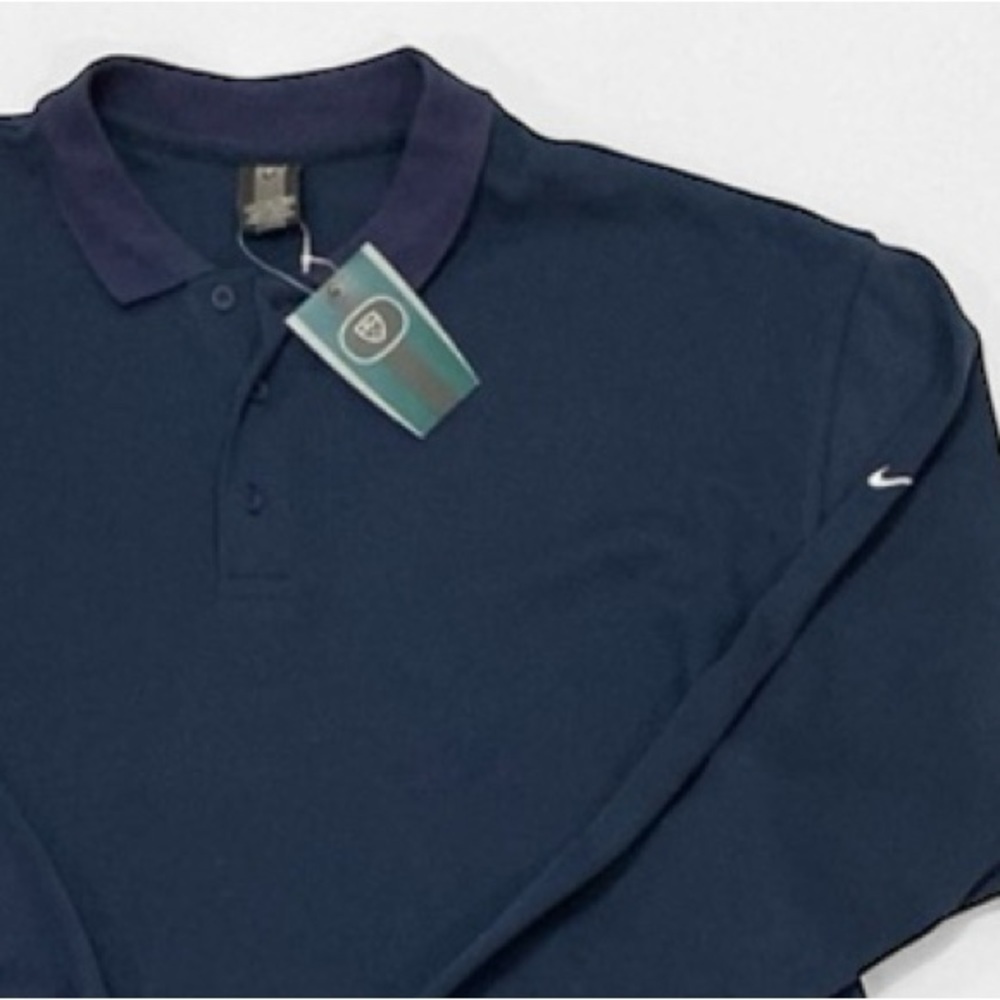 Nike Golf Long Sleeve Polo Navy Swoosh Classic Fit Men’s XL NWT